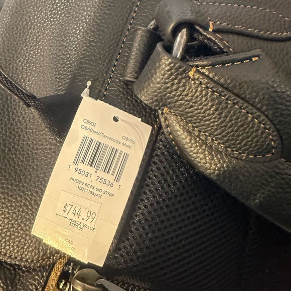 Coach Hudson Backpack In Signature Canvas With Varsity Stripe - Picture 6 of 12